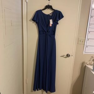 Long blue formal dress